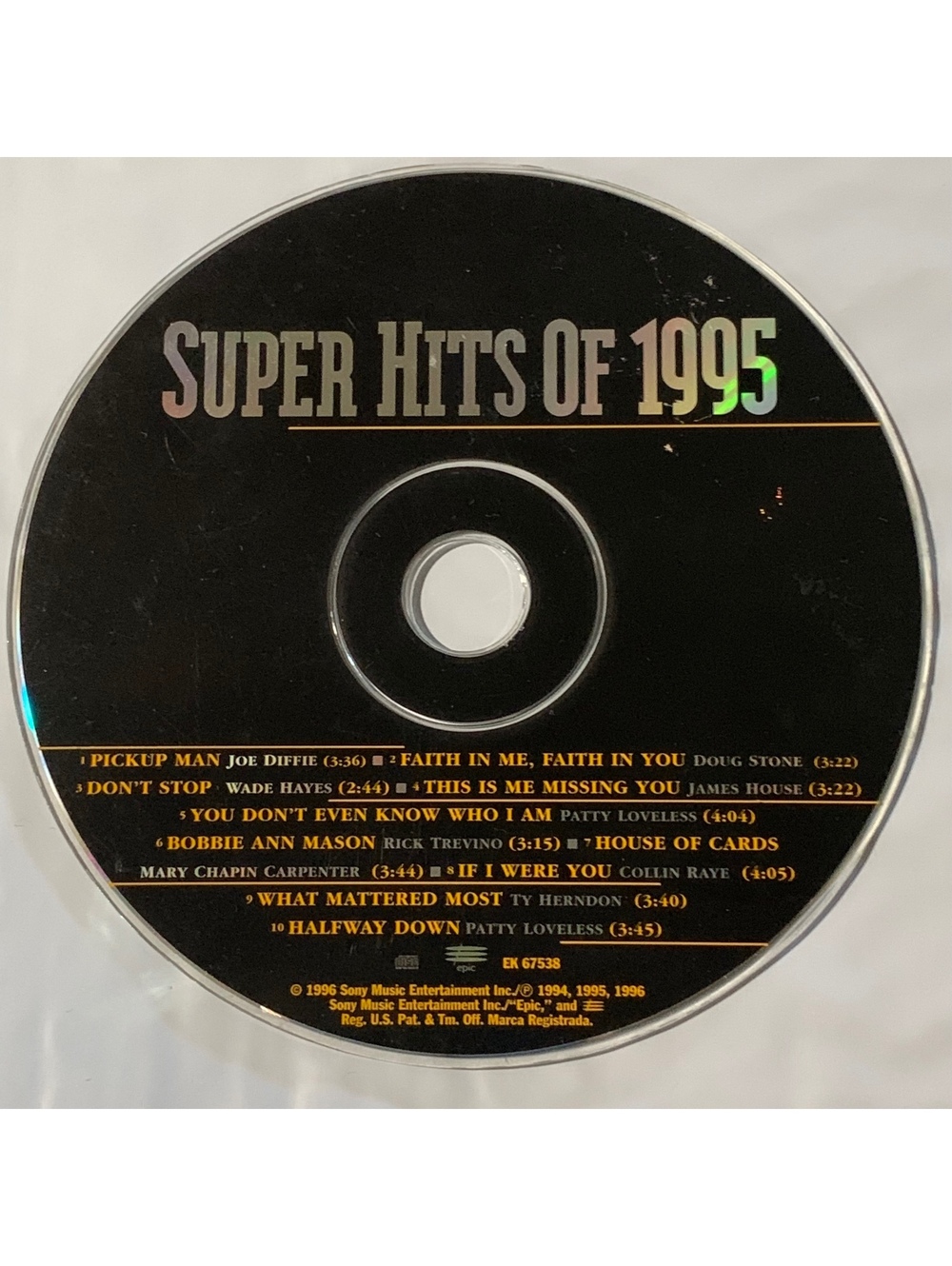 Super Hits of 1995 CD Disc Country Compilation Hits from 1994-1996 Sony Music